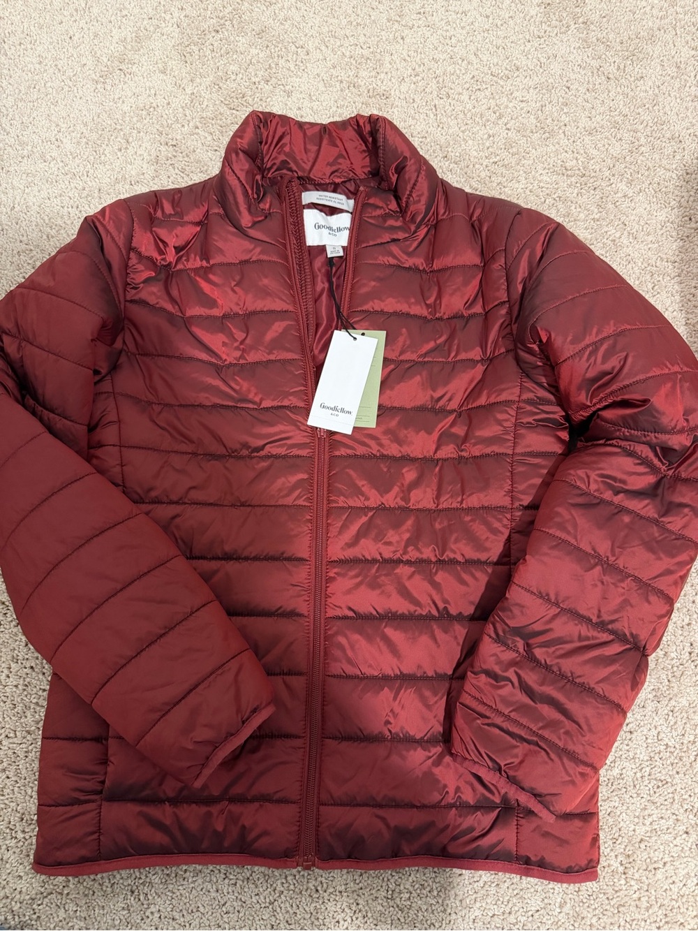 Goodfellow & Co Quilted Puffer Jacket - Burgundy
